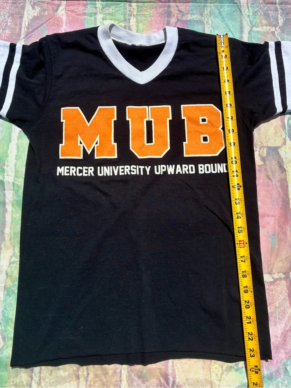 Vintage Mercer University Upward Bound Black Tee with Orange MUB Lettering